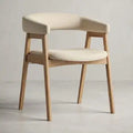 Wabi Sabi Solid Wood Curved Back Dining Chair, Set of 2, Natural Oak