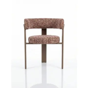 Upholstered 3-leg Wood-Look Metal Frame 2pc Dining Chairs