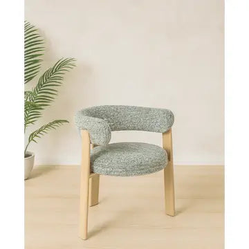 Upholstered 3-leg Wood-Look Metal Frame 2pc Dining Chairs