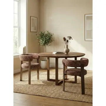 Upholstered 3-leg Wood-Look Metal Frame 2pc Dining Chairs
