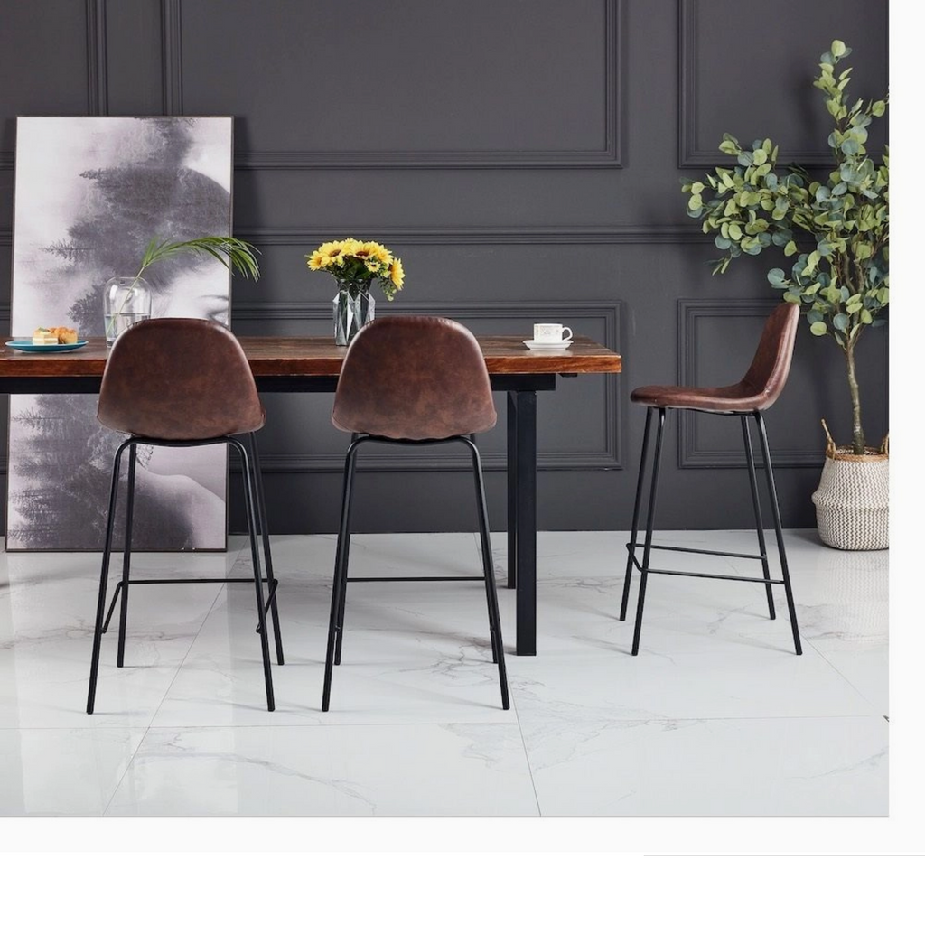 Faux Leather Egg Counter Stool
