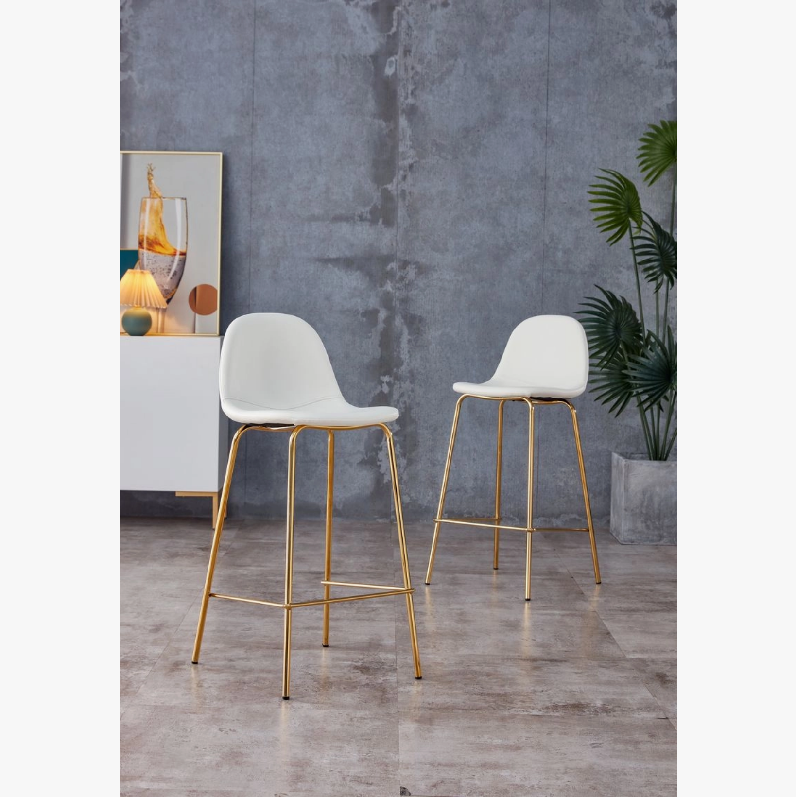 Faux Leather Egg Counter Stool
