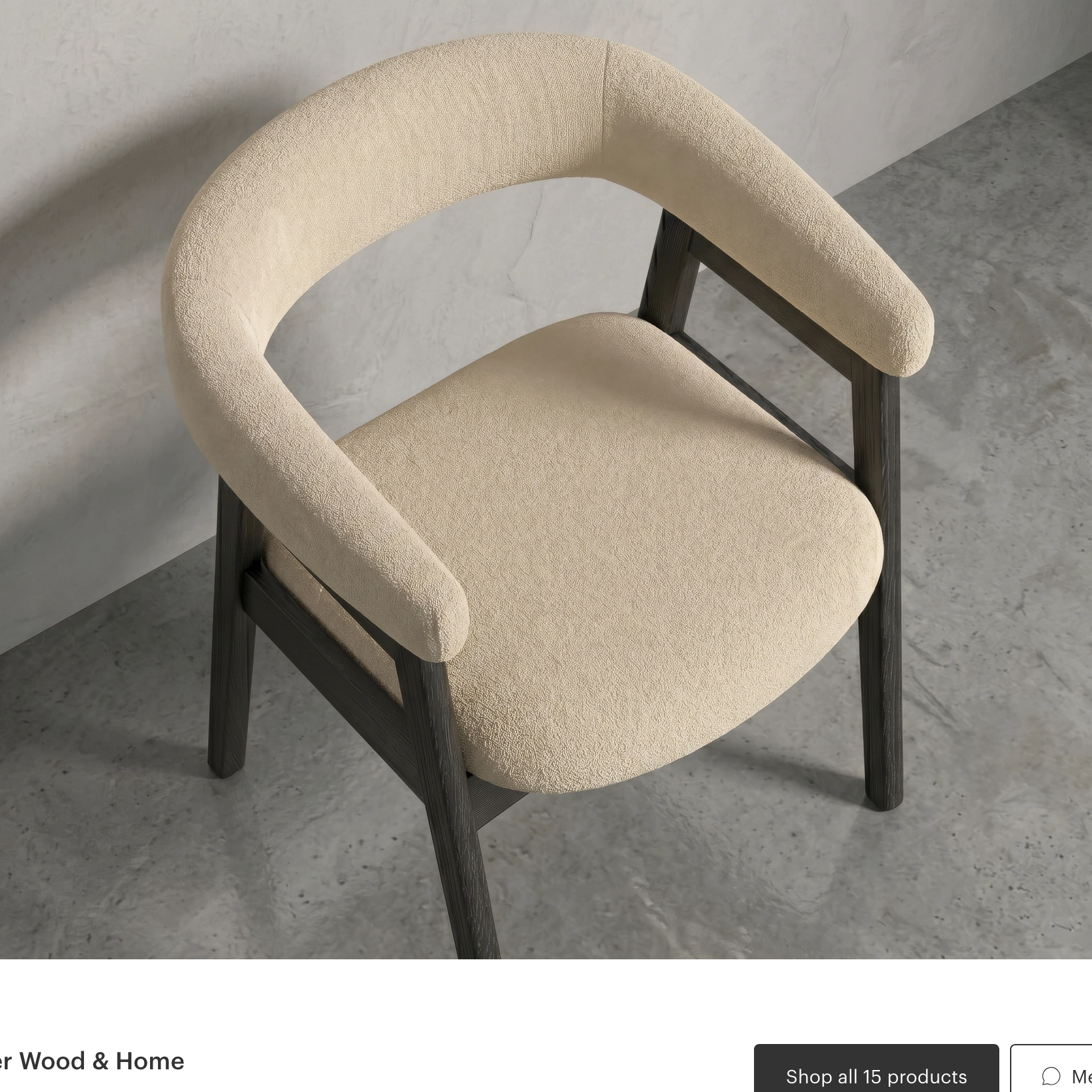 Wabi Sabi Solid Wood Curved Back Dining Chair, Set of 2, Black Oak
