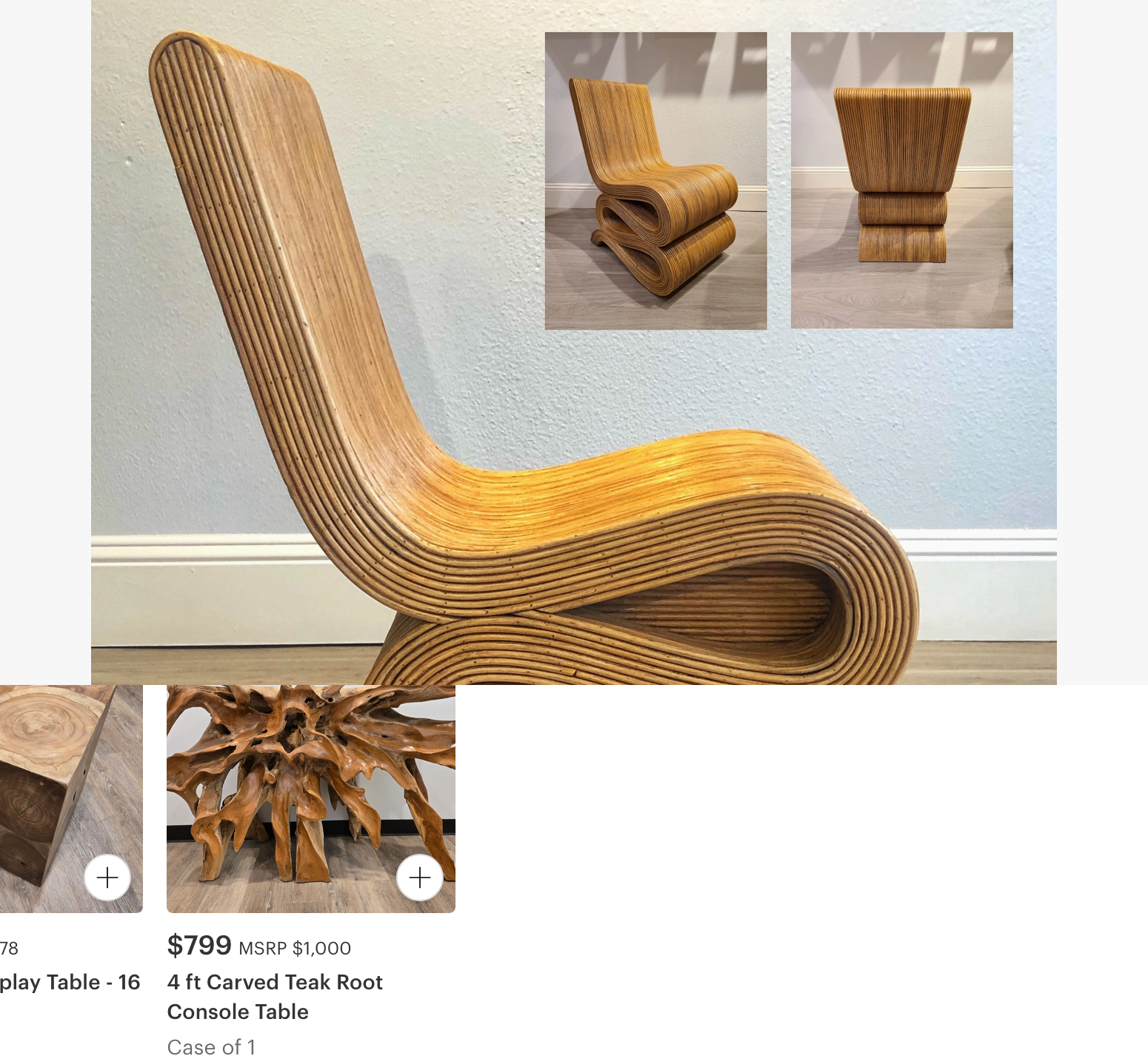 Natural Rattan Snake Chair