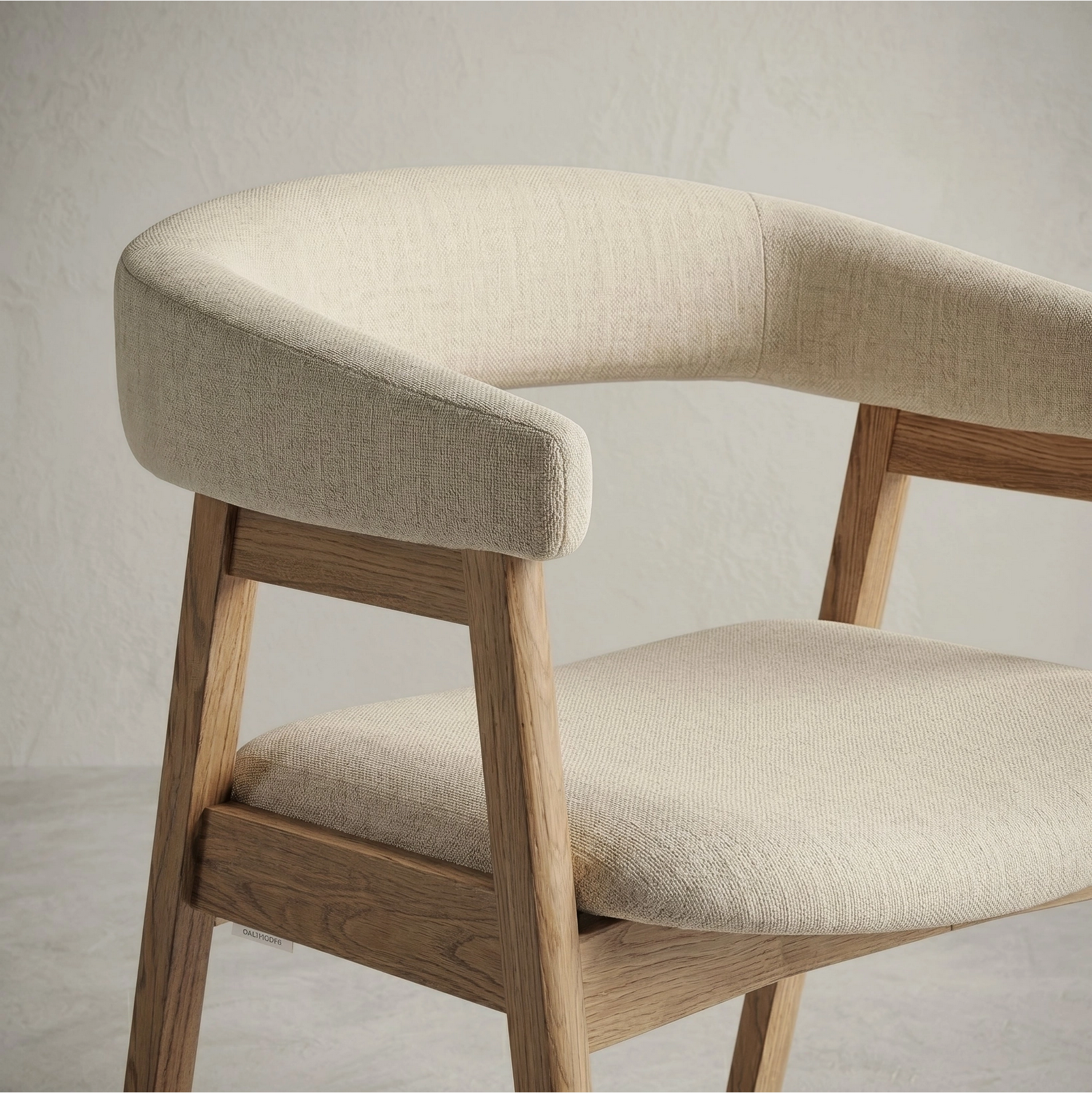 Wabi Sabi Solid Wood Curved Back Dining Chair, Set of 2, Natural Oak