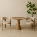 Upholstered 3-leg Wood-Look Metal Frame 2pc Dining Chairs