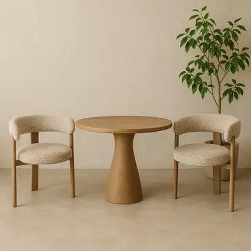 Upholstered 3-leg Wood-Look Metal Frame 2pc Dining Chairs