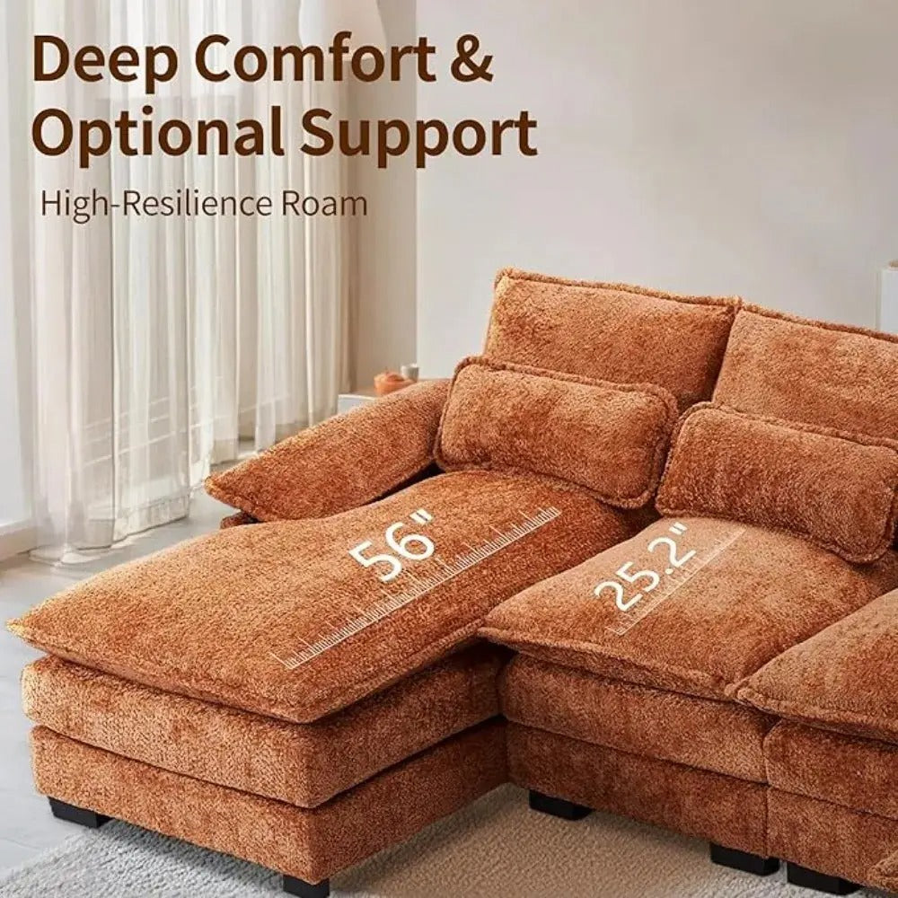 112" Luxury U Shaped Sofa