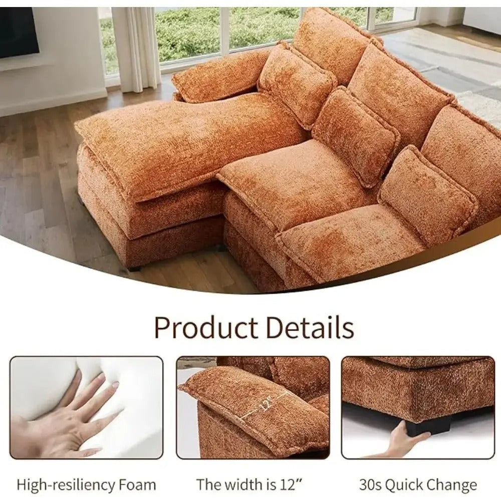112" Luxury U Shaped Sofa