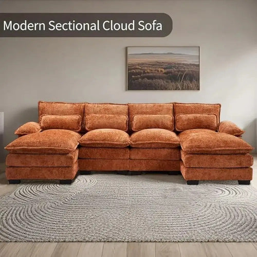 112" Luxury U Shaped Sofa