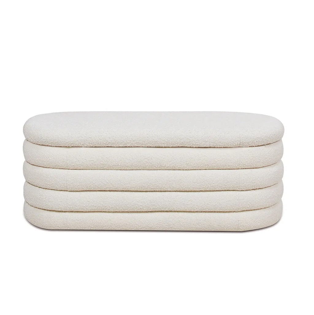 Fuji 49" Upholstered Oval Storage Bench