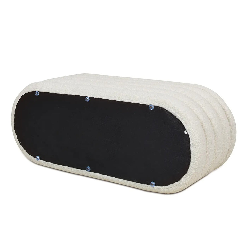 Fuji 49" Upholstered Oval Storage Bench