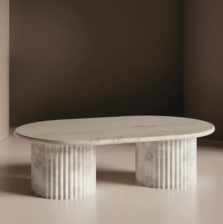 Waverly White Marble Coffee Table - Italian Contemporary Design