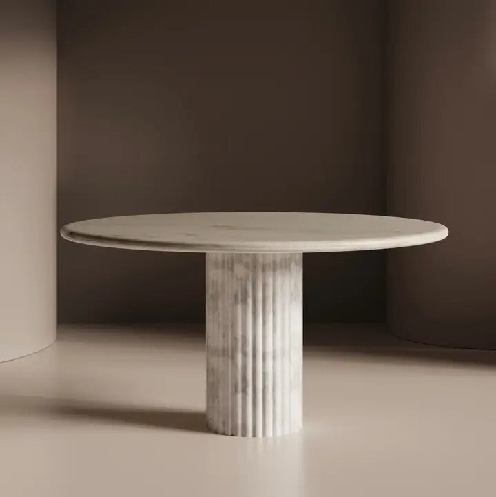 Waverly White Marble Dining Table - Italian Contemporary 48"
