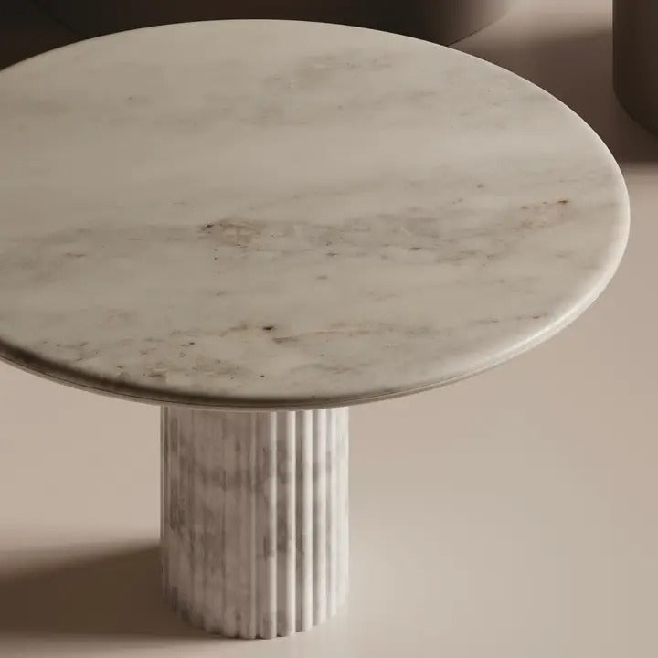 Waverly White Marble Dining Table - Italian Contemporary 48"