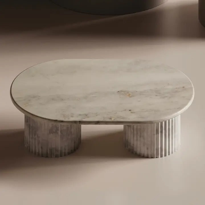 Waverly White Marble Coffee Table - Italian Contemporary Design