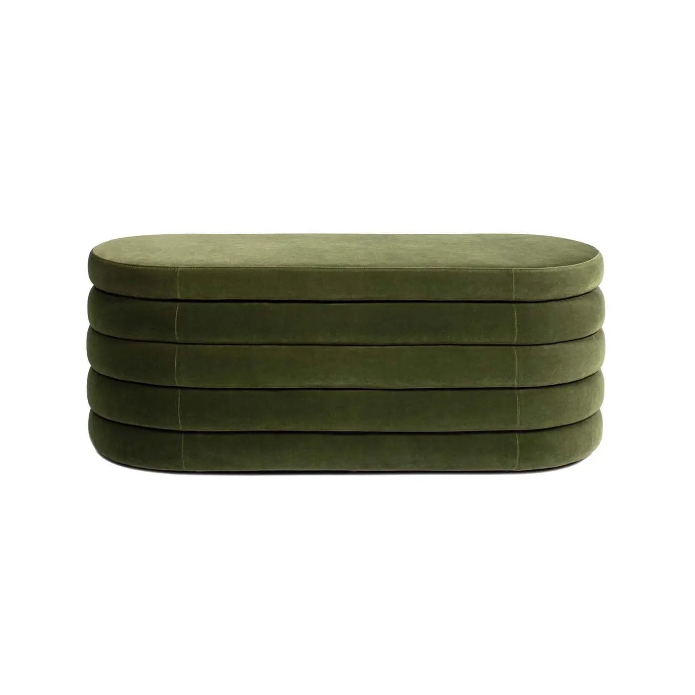 Fuji 49" Upholstered Oval Storage Bench