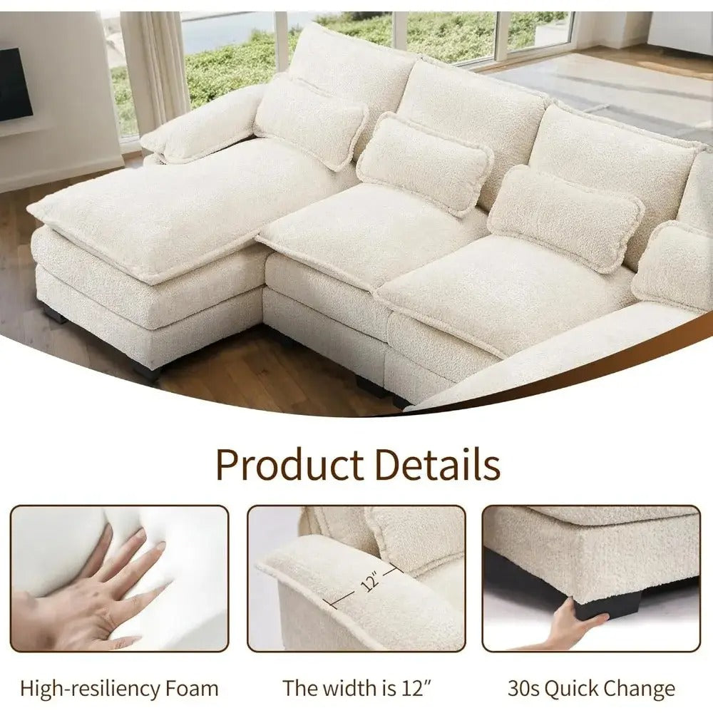 112" Luxury U Shaped Sofa