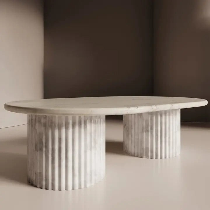 Waverly White Marble Coffee Table - Italian Contemporary Design