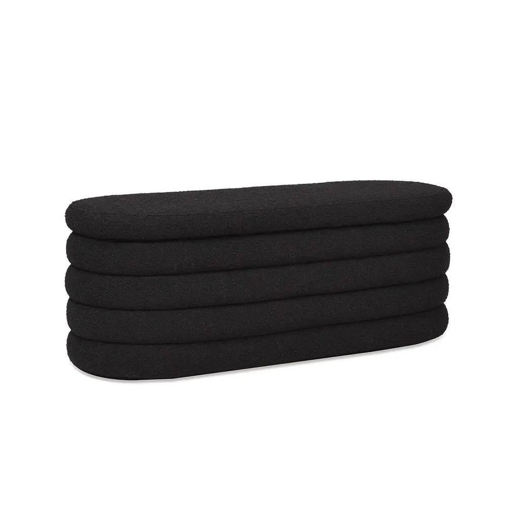 Fuji 49" Upholstered Oval Storage Bench