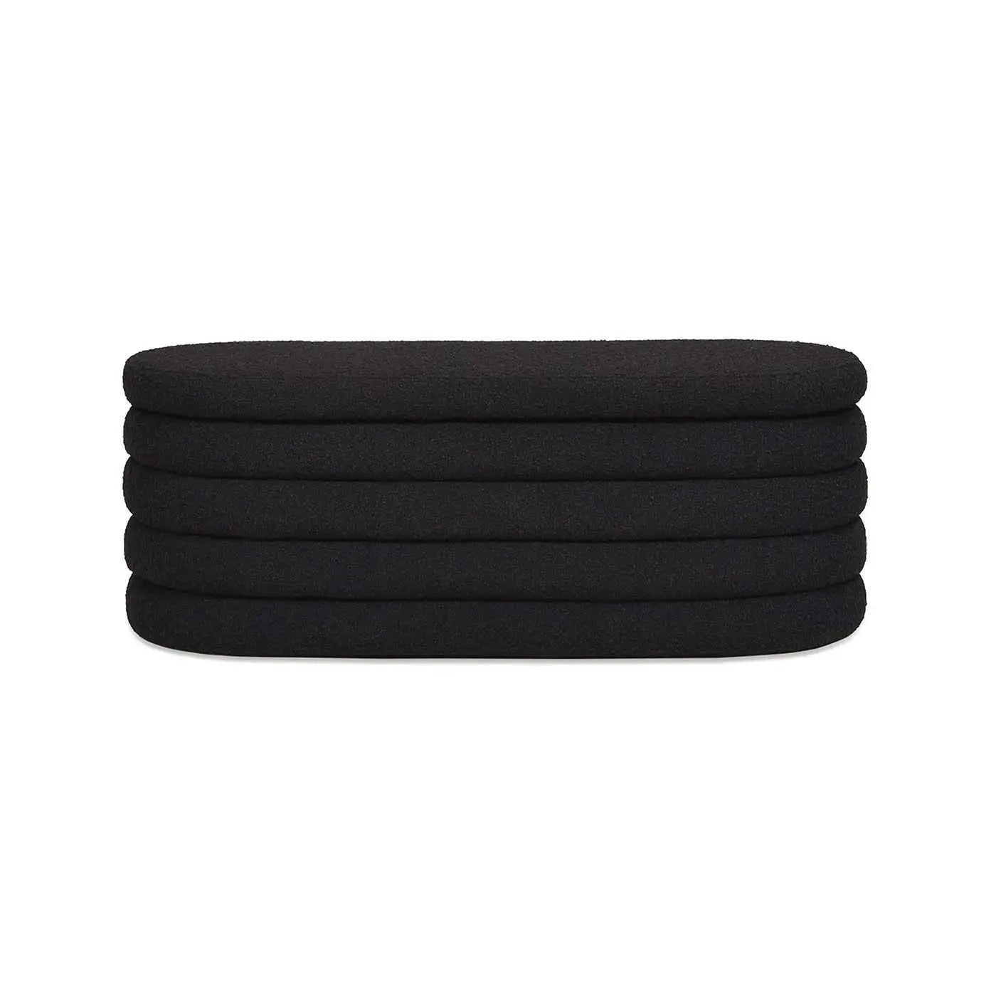 Fuji 49" Upholstered Oval Storage Bench